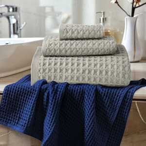 3 Piece Cashmere Cotton Bath Towel Set Waffle Absorbent Quick Dry Bath Towels