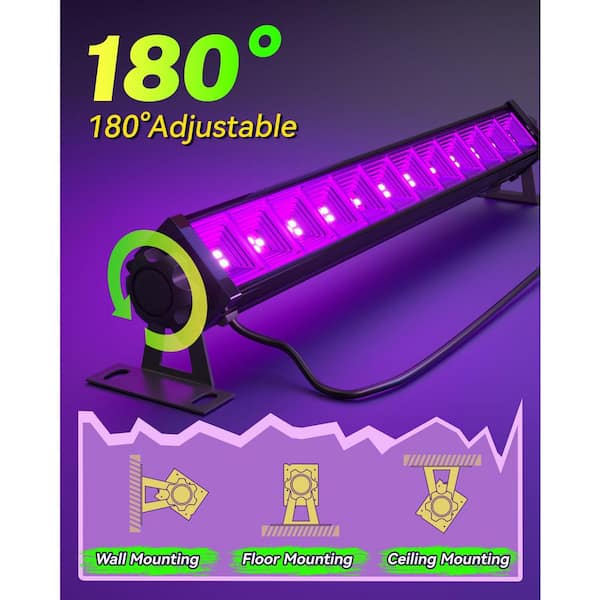 BeamBox Black 42-Watt LED Black Light Bar with 6 ft. Cord, Switch