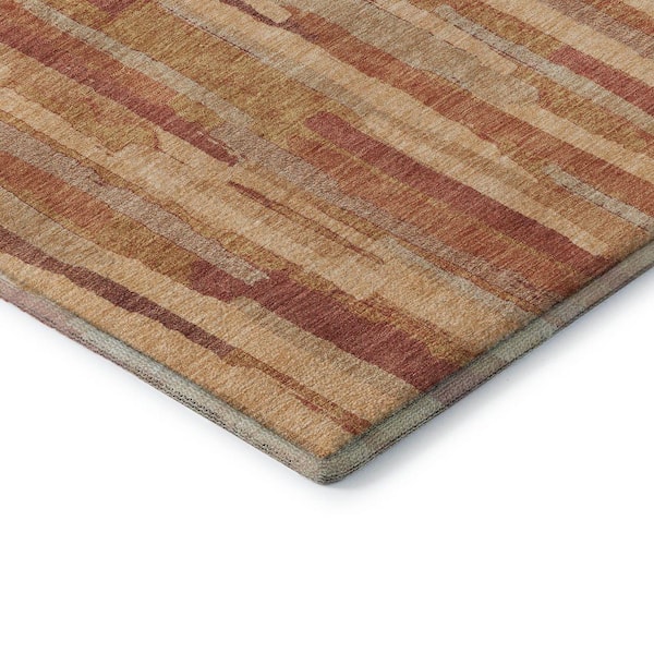 Mayfield Premium Machine Washable Abstract AMF1314 Salmon 9 ft. x 12 ft. Area Rug