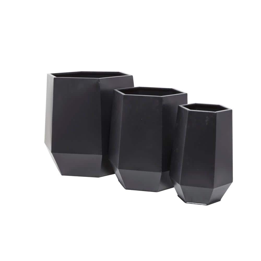 Extra Large Black Iron Round Modern Planter