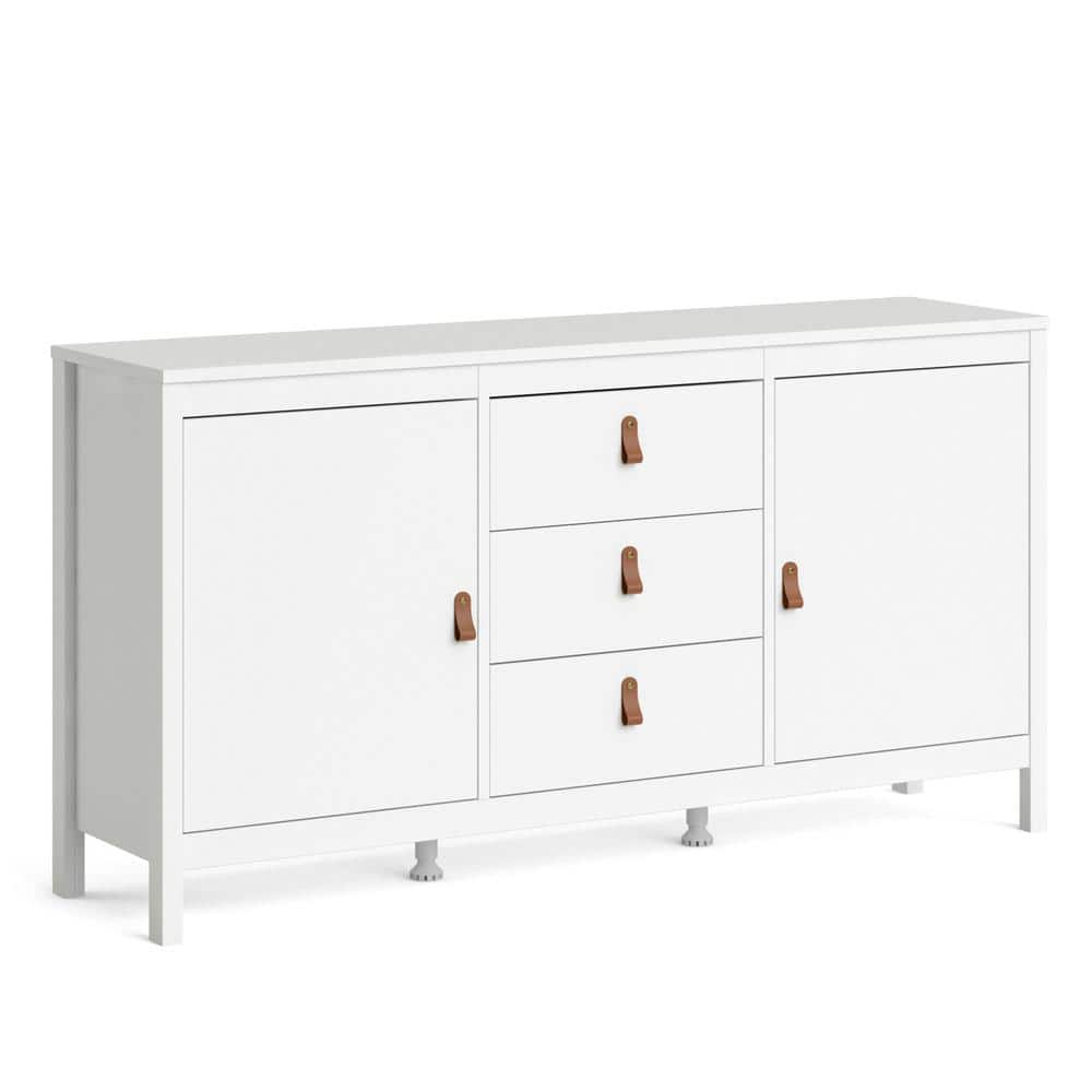 White Contemporary 2-Door Sideboard with 3 Drawers
