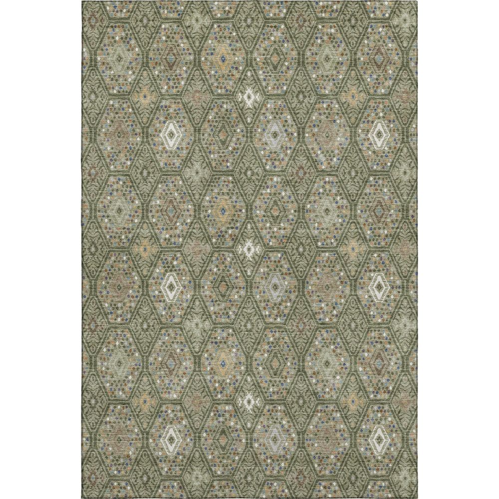 Mayfield Premium Machine Washable Abstract AMF2471 Sage 3 ft. x 5 ft. Area Rug price history on PriceWatchPro