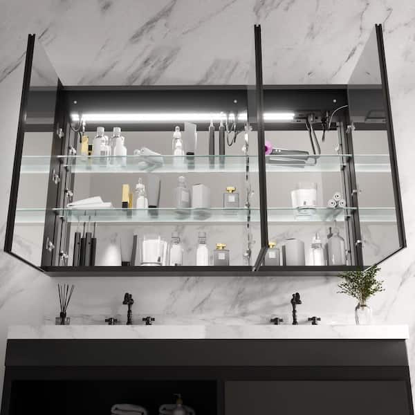 Ziyudura 60 in. W x 36 in. H Rectangular Aluminum Flowing LED