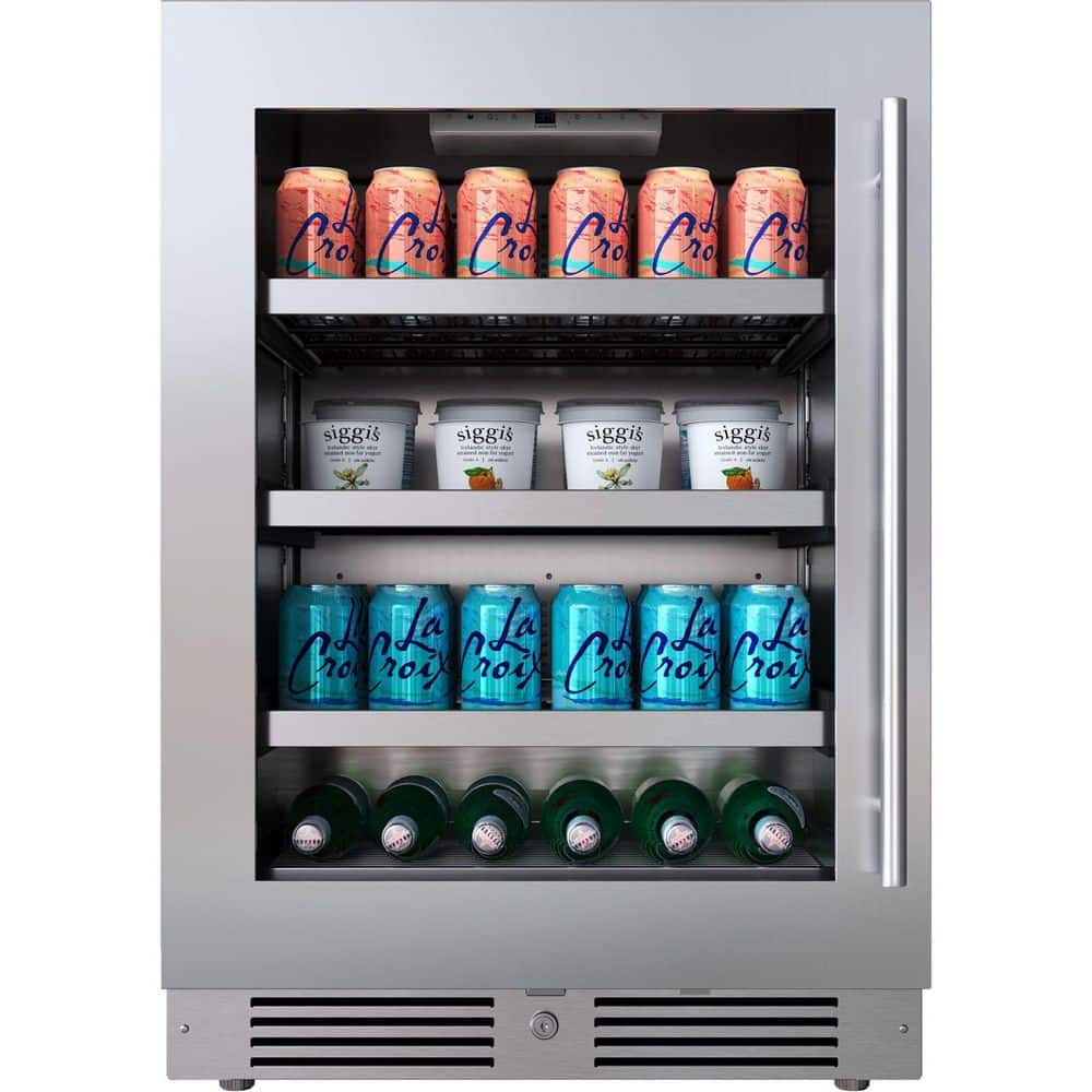 Landmark 24 in. Single Zone 154-Cans Beverage Cooler in Stainless