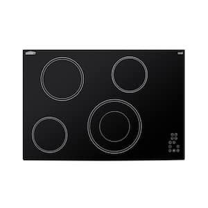 30 in. Radiant Electric Cooktop in Black with 4 Elements including Dual Zone Element