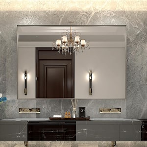 48 in. W x 30 in. H Rectangular Aluminium Framed Wall Bathroom Vanity Mirror in Sliver