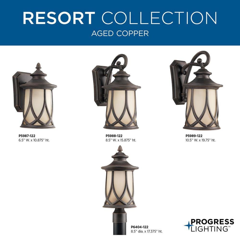 Aged Copper 17" Ceramic Outdoor Post Lantern