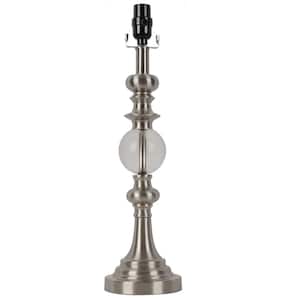 Mix and Match 20.25 in. H Brushed Nickel and Crystal Table Lamp Base