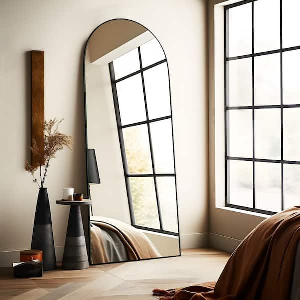 Sxiawe 22 in. W x 65.2 in. H Arched Black Wooden Frame Oversized