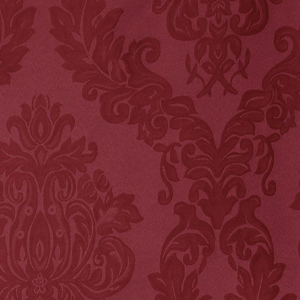 60 in. W x 84 in. L Oblong Burgundy Barcelona Damask Fabric Tablecloth