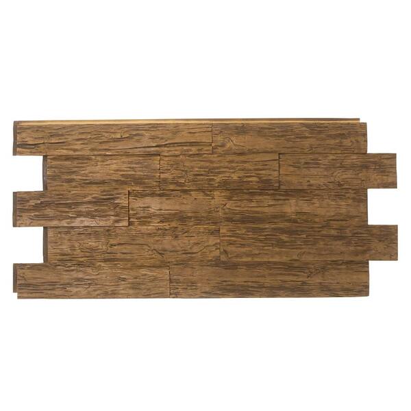 Superior Building Supplies Time Weathered Faux Rustic Panel 1-1/4 in. x 23 in. x 48 in. Custom Walnut Polyurethane Interlocking Panel