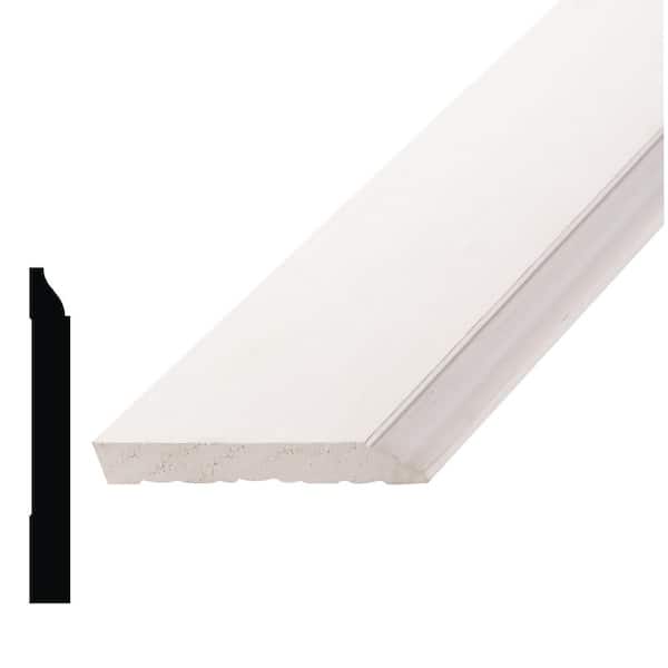 9/16 in. D x 4-1/4 in. W x 96 in. L Primed Pine Wood PFJ 4 Sides Colonial Base board Moulding