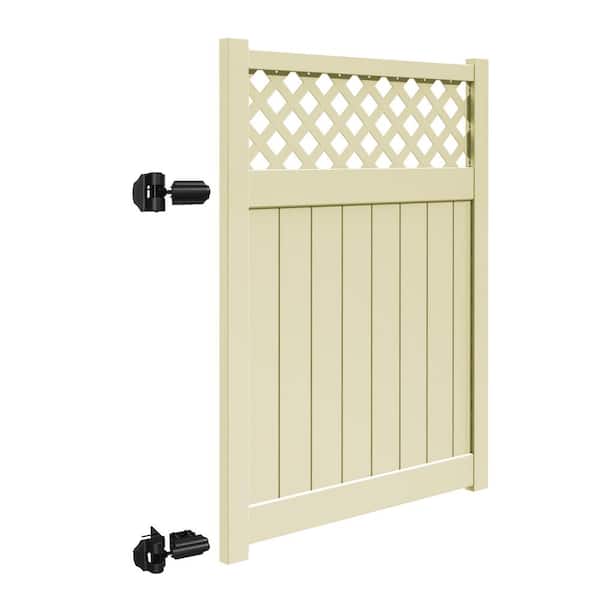 Barrette Outdoor Living Valley 5 ft. W x 6 ft. H Sand Vinyl Un-Assembled Fence Gate