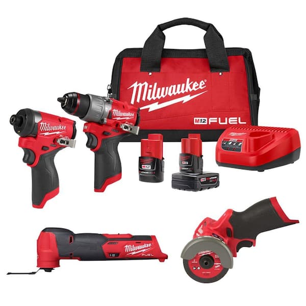 M12 FUEL 12-Volt Li-Ion Brushless Cordless Hammer Drill/Impact Driver Combo Kit (2-Tool) with Multi-Tool and Cut-Off Saw