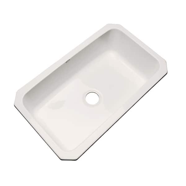 Thermocast Manhattan Undermount Acrylic 33 in. Single Bowl Kitchen Sink in Almond