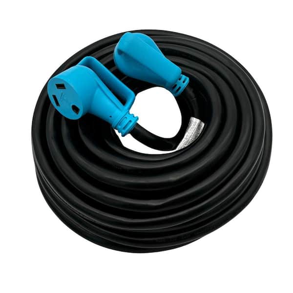 Connecticut Electric 50 ft. 10/3 STW 30 Amp TT-30P/TT-30R RV Power Extension Cord with Power Grip Handles