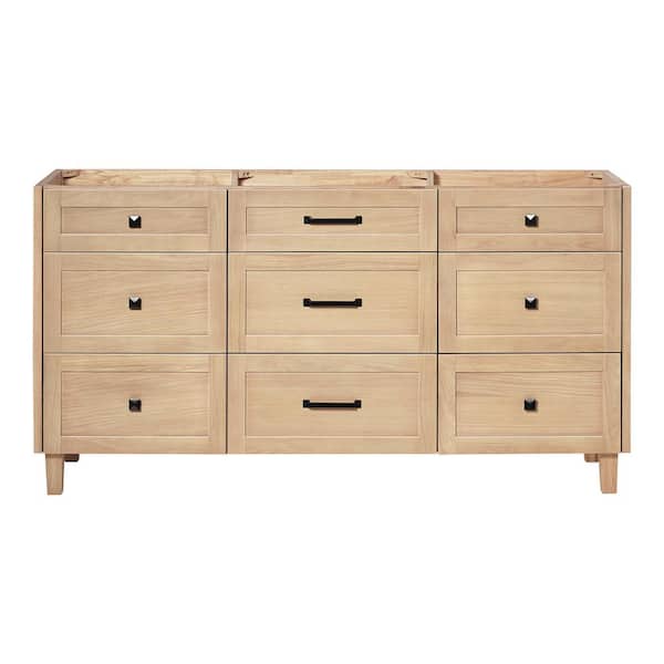 ARIEL Monroe 66 in. W x 21.5 in. D x 34.5 in. H Bath Vanity Cabinet without Top in Oak
