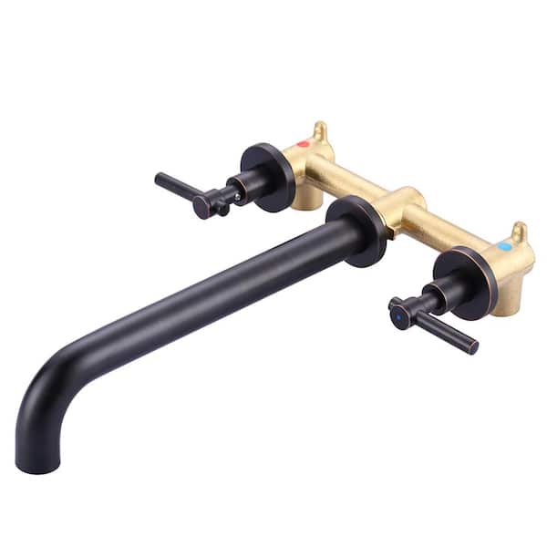 ARCORA 2-Handle Wall Mounted Roman Tub Faucet with High Flow Rate in. Oil Rubbed Bronze