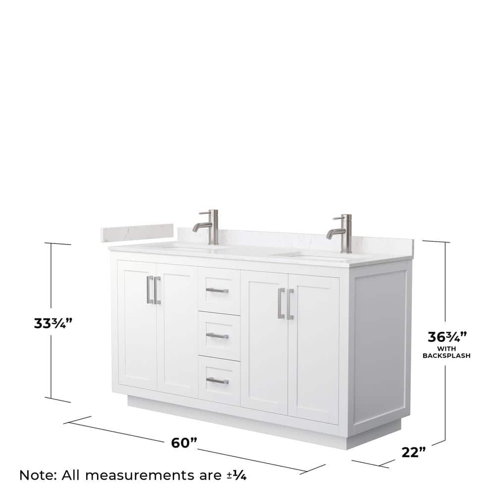 Miranda 60" White Marble Double Bathroom Vanity