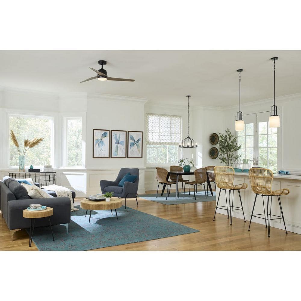 Goodwin Matte Black 5-Light Chandelier with Clear Glass Shades