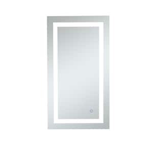 Timeless 20 in. W x 36 in. H Framed Rectangular LED Light Bathroom Vanity Mirror in Silver
