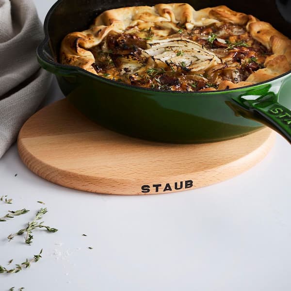 staub 8.25 in. Oval Magnetic Wood Trivet 1003968 - The Home Depot