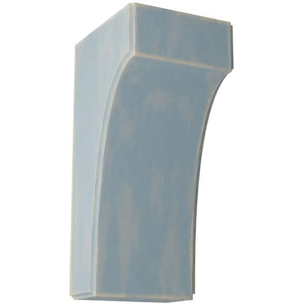 Ekena Millwork 3-1/2 in. x 8 in. x 4 in. Driftwood Blue Clarksville Wood Vintage Decor Bracket
