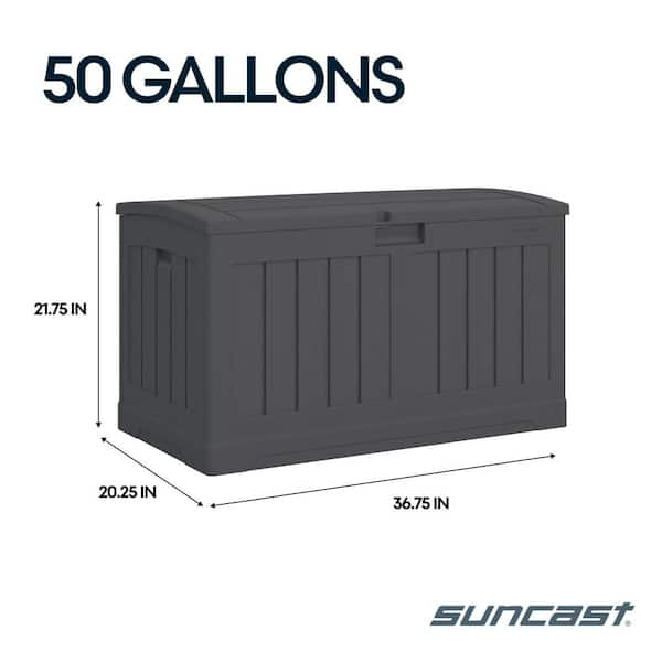 Suncast 50 Gal. Peppercorn Gray Weather Resistant Plastic Resin