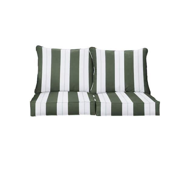 SORRA HOME 27 in. x 30 in. Sunbrella Relate Ivy Deep Seating Indoor/Outdoor Loveseat Cushion