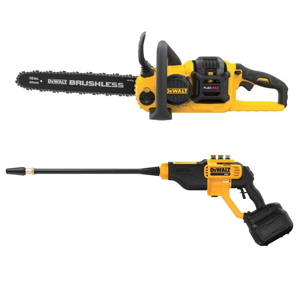 FLEXVOLT 60V MAX 16in. Brushless Cordless Battery Powered Chainsaw and Cordless Power Cleaner w/ 2Ah Battery & Charger price history on PriceWatchPro