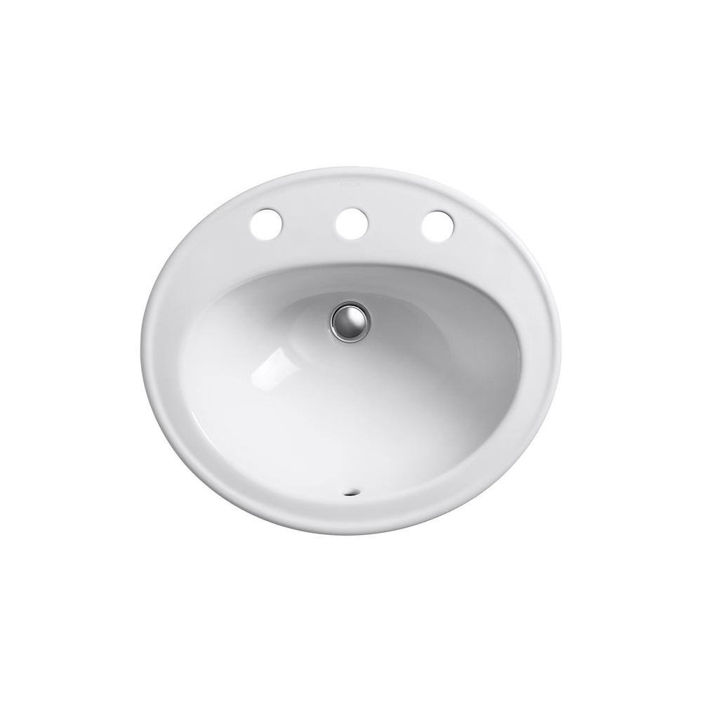 White Ceramic Oval Undermount Bathroom Sink with Overflow