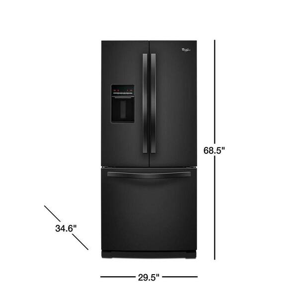 Whirlpool 19.7 cu. ft. French Door Refrigerator in Black