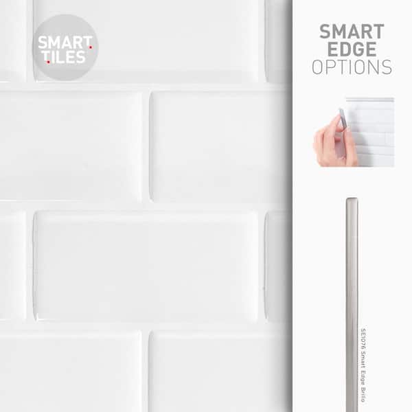 Smart Tiles 10.95 in x 9.70 in Peel and Stick Self-Adhesive Mosaic Backsplash Wall Tile - Subway White (4-Pack) Smart Tiles 10.95 in x 9.70 in Peel and Stick Self-Adhesive Mosaic Backsplash Wall Tile - Subway White (4-Pack)