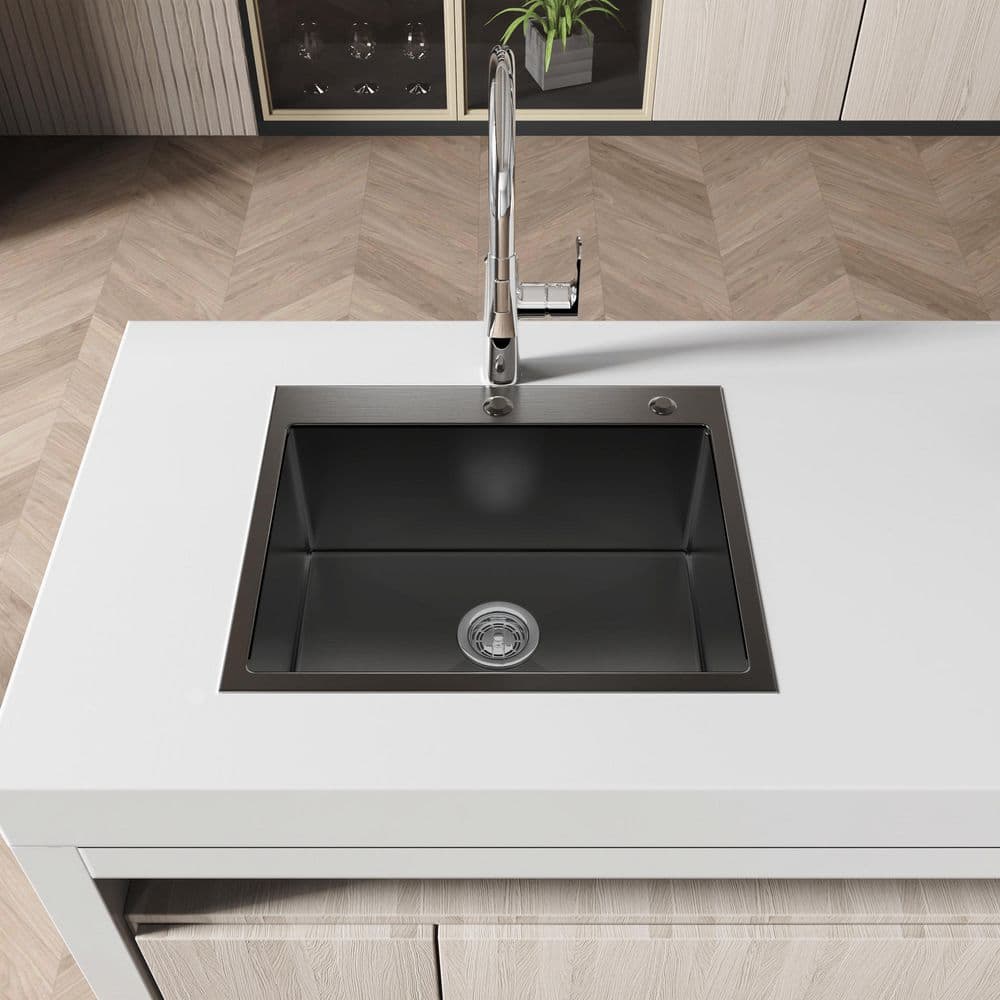 HOPROME Inoxa 23 in. x 19 in. Drop-In Single Bowl 16-Gauge