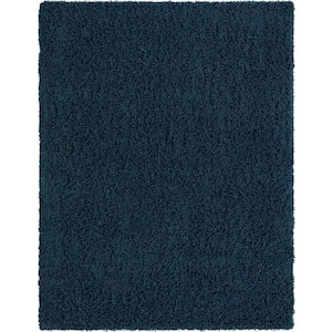 Solid Shag Sapphire Blue/Navy Blue 10' 0 x 13' 0 Area Rug
