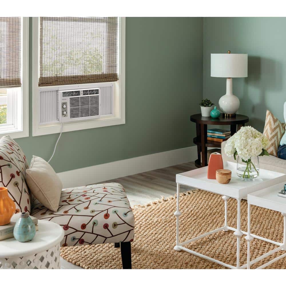 White 5000 BTU Window-Mounted Air Conditioner with Antimicrobial Mesh Filter