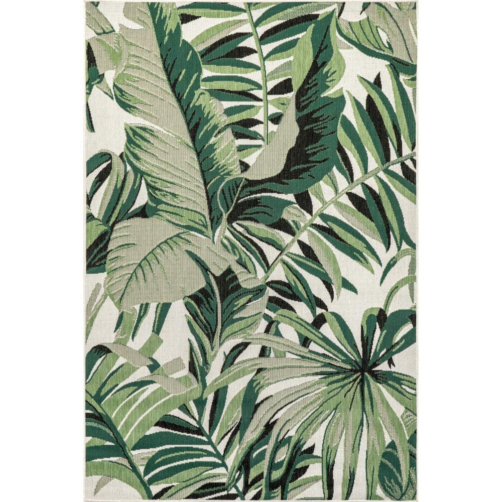 nuLOOM Fela Green 5 ft. x 8 ft. Floral Indoor/Outdoor Area Rug BDRN02A ...