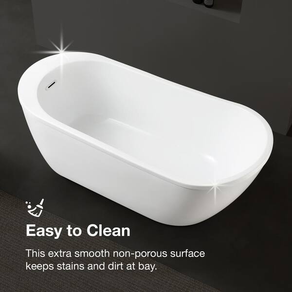 Cantora 60 in. Acrylic Flatbottom Non-Whirlpool Bathtub in White Cantora 60 in. Acrylic Flatbottom Non-Whirlpool Bathtub in White