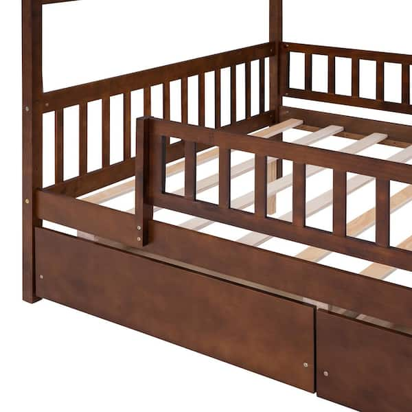 Walnut sleigh store cot bed