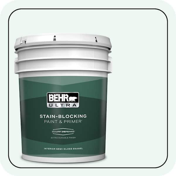 BEHR ULTRA 5 gal. #PPL-15 Icy Wind Extra Durable Semi-Gloss Enamel Interior Paint & Primer