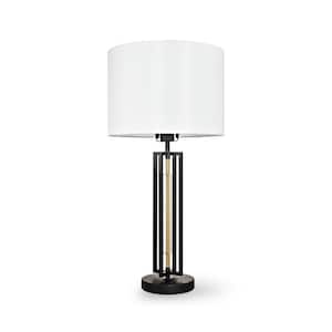 Alannah 27 in. Matte Black Table Lamp with 2 USB Charging Ports