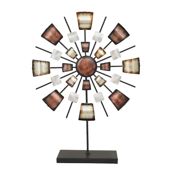 Litton Lane 5 in. x 21 in. Multi Colored Metal Starburst Geometric Sculpture