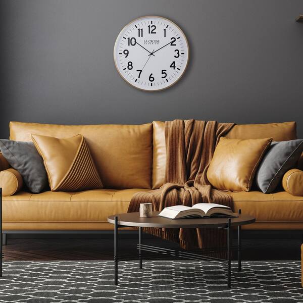 La Crosse Clock 19 in. Callahan Metal Silent Sweep Analog Quartz