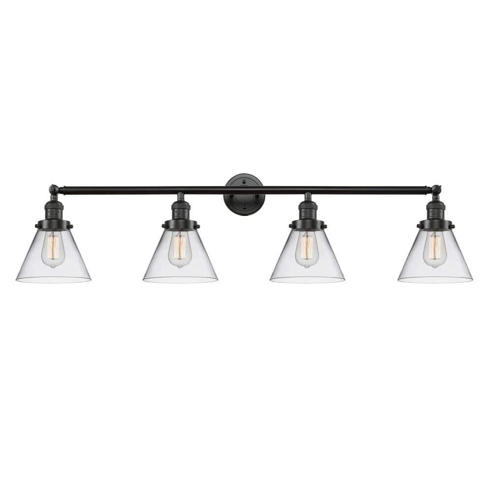 Cone 43.75 in. 4-Light Oil Rubbed Bronze Vanity Light with Glass Shade price history on PriceWatchPro