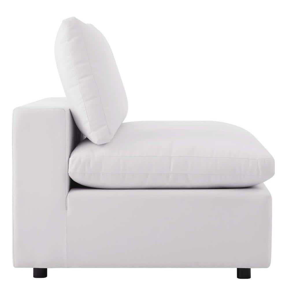Commix 36" Plush Outdoor Patio Armless Chair in White