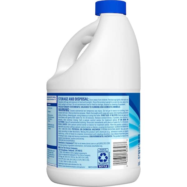 Clorox 77 fl. oz. Splash-Less Regular Concentrated Disinfecting Liquid  Bleach Cleaner 4460032347 - The Home Depot