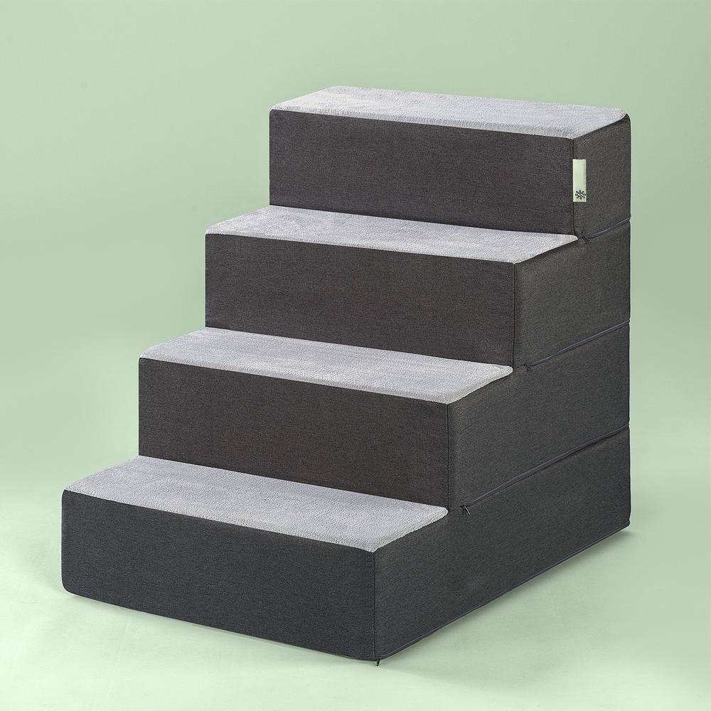 Dark Gray 24" High-Density Foam Pet Stairs