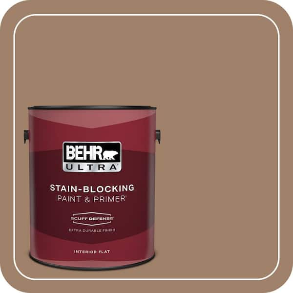 BEHR ULTRA 1 gal. #ECC-40-3 Seasoned Acorn Extra Durable Flat Interior Paint & Primer