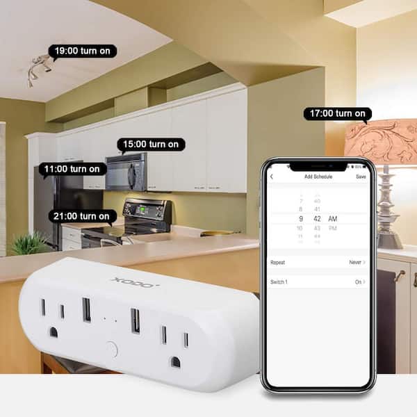 Wyze Plug Outdoor, Smart Plug w/Dual Outlets, Energy Monitoring, IP64,  WiFi, Works w/Alexa, Google Assistant, IFTTT WLPPO1-1 - The Home Depot