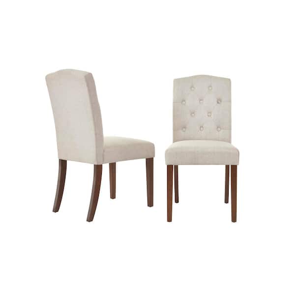 Beckridge Biscuit Beige Upholstered Dining Chair with Tufted Back (Set of 2)